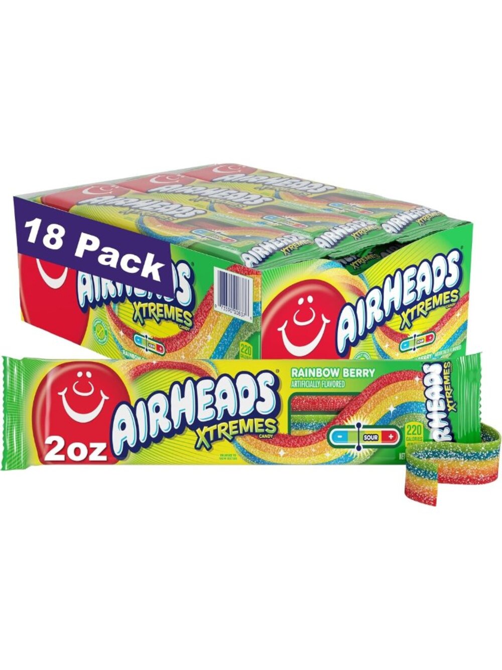 Rainbow Berry Chewy Candy Belts - 18-Pack Individually Wrapped Bulk Treats